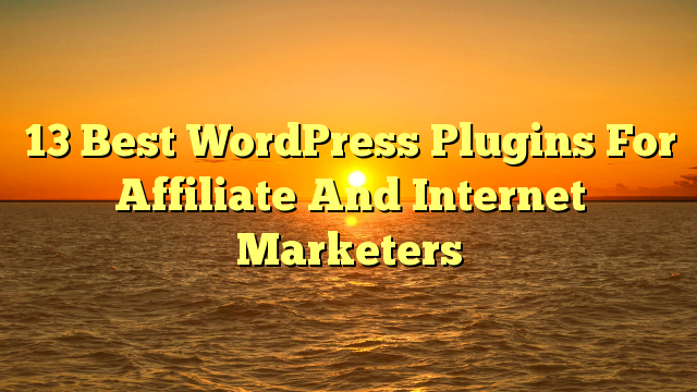 13 Best WordPress Plugins For Affiliate And Internet Marketers