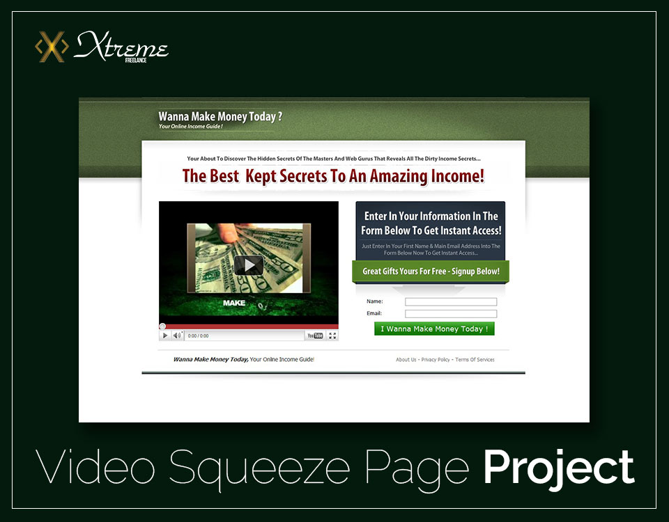 Video Squeeze Page Project