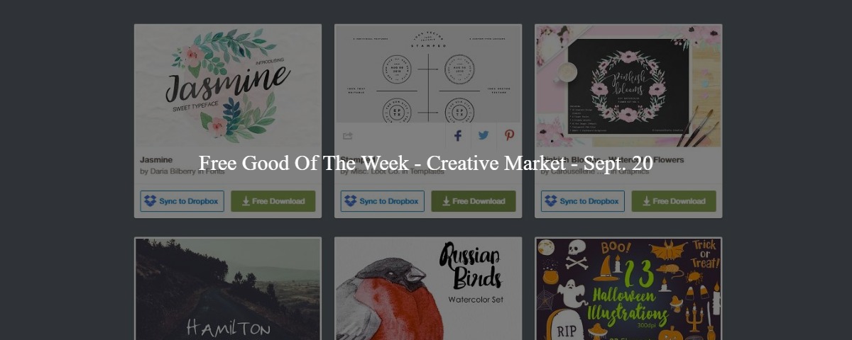 Free Good Of The Week - Creative Market - Sept. 20