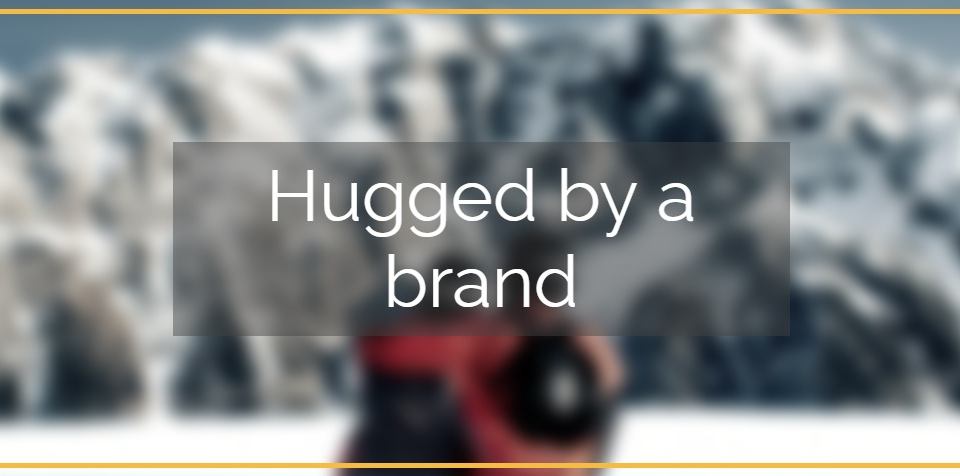 hugged by a brand