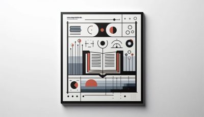 Abstract design featuring an open book