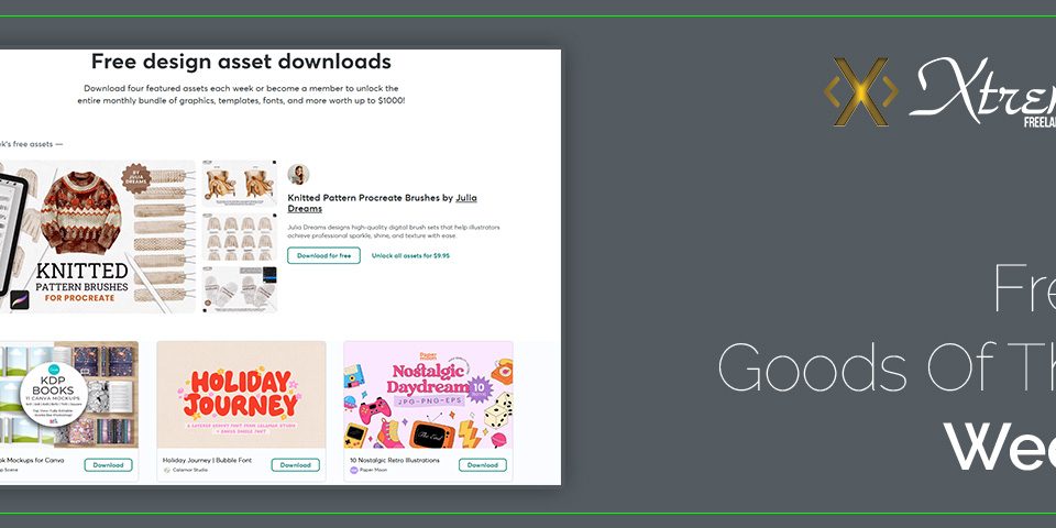 Promotional design asset download page