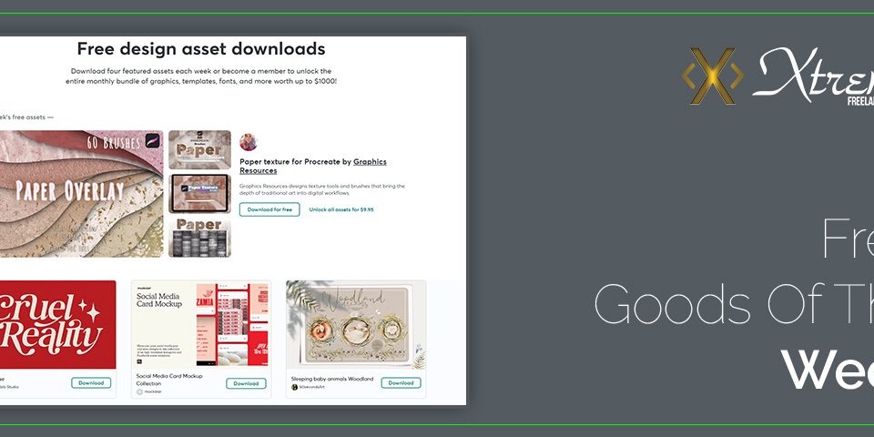 Promotional design asset download page